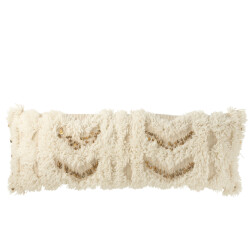 J-Line Cushion rectangle arrows sequin wool/cotton cream/gold