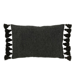 J-Line Cushion tassel cotton black