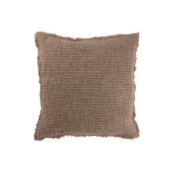 J-Line Cushion frayed edges cotton/polyester taupe