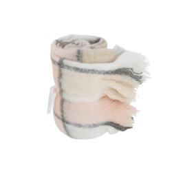 J-Line Throw tiles polyester beige/pink