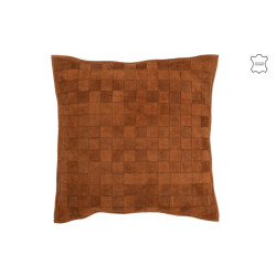 J-Line Cushion square little leather cognac
