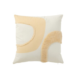 J-Line Cushion circle textile white/beige