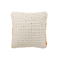 J-Line Cushion knitted polyester orange/white
