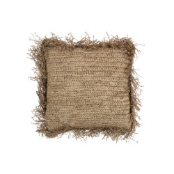 J-Line Cushion jeff square raffia natural large