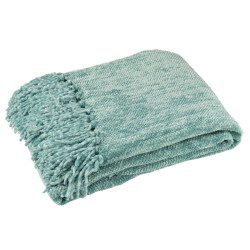 J-Line Blanket chenille polyester turquoise