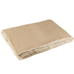 J-Line Plaid teddy lines stitiching cotton/polyester beige