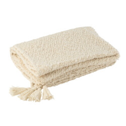 J-Line Plaid tassels cotton cream