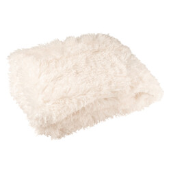J-Line Blanket moutie polyester white
