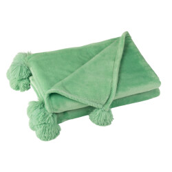 J-Line Plaid pompom polyester bright green