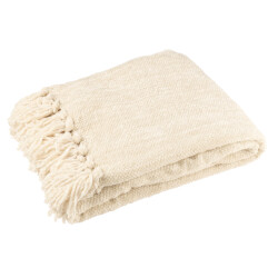 J-Line Blanket chenille polyester ecru