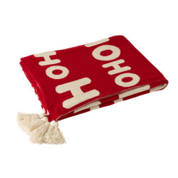 J-Line Blanket hohoho polyester christmas red/white