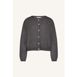 By-Bar Amsterdam cleo natural cardigan 25514004 835 dark grey melee