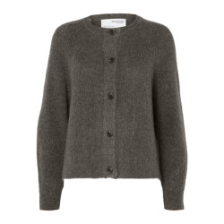 Selected Femme slflulu ls knit short cardigan noos 16074481 medium grey