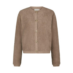 Neo Noir limo fluffy knit cardigan 161963 125 dark sand