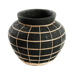 Bazar Bizar The belly vase black natural l