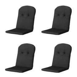 Madison kuipstoelkussen hoge rug rib black 45x96cm 4 stuks