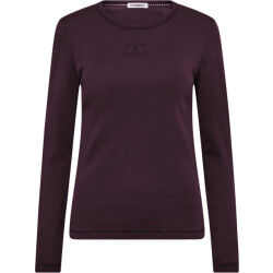Co'Couture Grannycc embroideryt ls tee plum