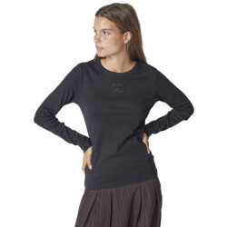 Co'Couture Grannycc embroideryt ls tee black