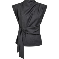 Co'Couture Sagacc pleat top mid grey