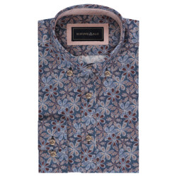 Scotland Blue Overhemd lange mouw 25307je02sb