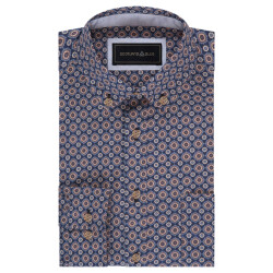 Scotland Blue Overhemd lange mouw 25307je04sb
