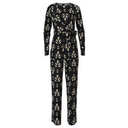Smashed Lemon Zwart en wit ornamentaal print jumpsuit in travelkwaliteit |