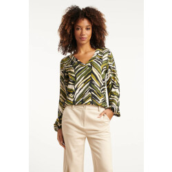 Smashed Lemon Zig-zag top in army groen tinten |