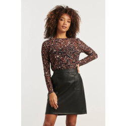 Smashed Lemon Mesh top met cheetahprint in bruin en zwart |