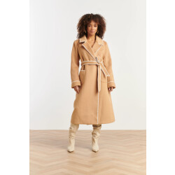 Smashed Lemon Lange jas met contraststiksel |