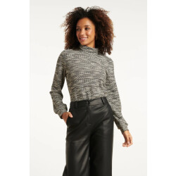 Smashed Lemon Zwart en wit top met tweedachtige stof |