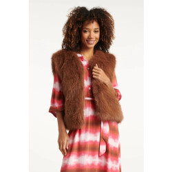 Smashed Lemon Bruin faux fur gilet |