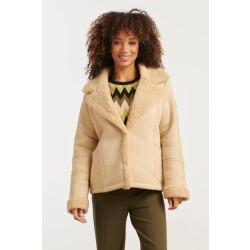 Smashed Lemon Korte lammy jas met reverskraag |