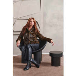 Smashed Lemon Korte jas van imitatiebont met dierenprint bruin en zwart |