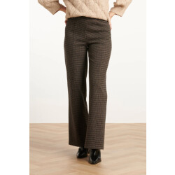 Smashed Lemon Zwart en zand houndstooth broek |