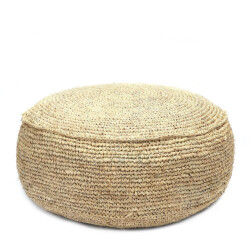 Bazar Bizar De raffia flores poef naturel