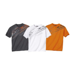 Atlas For Men Heren sport t-shirt met grafische print (pak van 3)