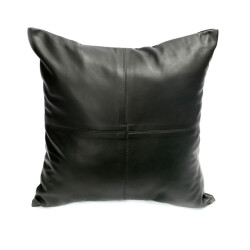 Bazar Bizar The four panel leather cushion cover black 40x40