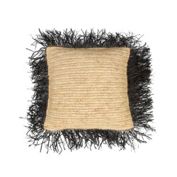 Bazar Bizar The raffia cushion cover square natural black 40x40