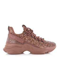 Steve Madden Maxilla-g brown glitter lage sneakers dames
