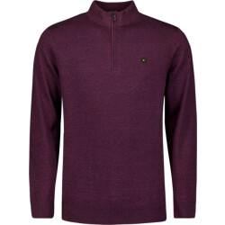 No Excess Pullover half zip 2 coloured melang dark wine