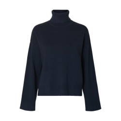 Selected Femme slfkamma ls knit roll neck noos 16094353 dark sapphire