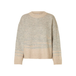 Selected Femme slfalva ls knit structure o-neck 16098974 light grey