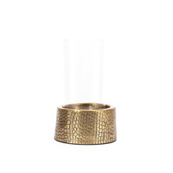 Bazar Bizar The croco candle holder with glass brass m