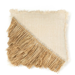 Bazar Bizar The raffia cotton cushion cover natural white 60x60