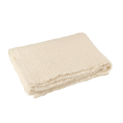 J-Line Plaid frayed edges cotton/polyester white