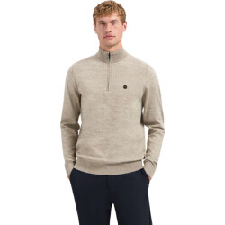No Excess Pullover half zip 2 coloured melang sand