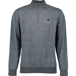 No Excess Pullover half zip 2 coloured melang dusty blue