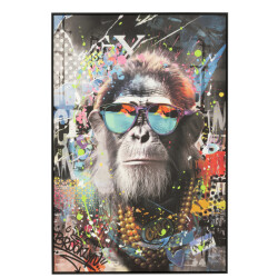 J-Line Painting monkey acrylic multicolored