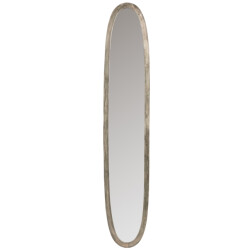 J-Line Mirror oval aluminium/glass antique grey large