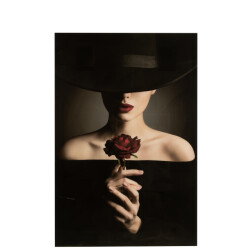J-Line Wall decoration woman glass/paper mix